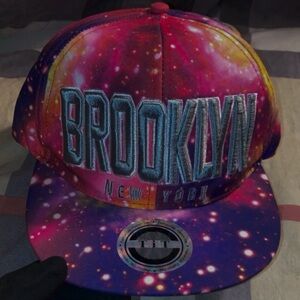 SOLD ‼️ Galaxy Multi BROOKLYN new york Logo Embroidered Snapback Hat Wmns (NEW)
